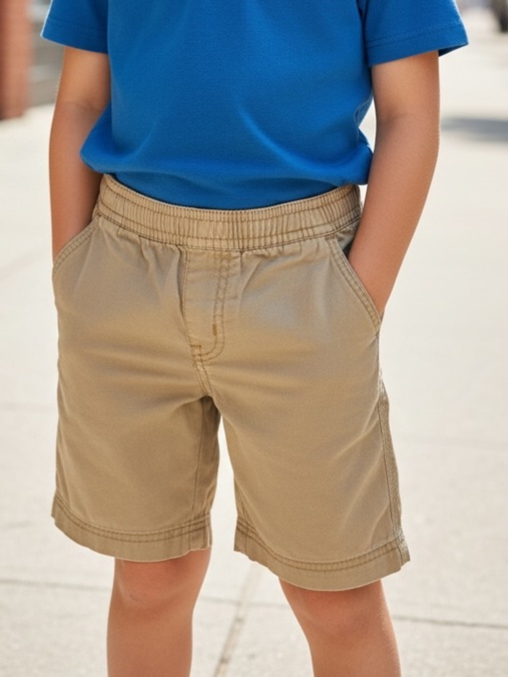 Tea Collection Boys Khaki Pull-On Chino Shorts Tan Size 4